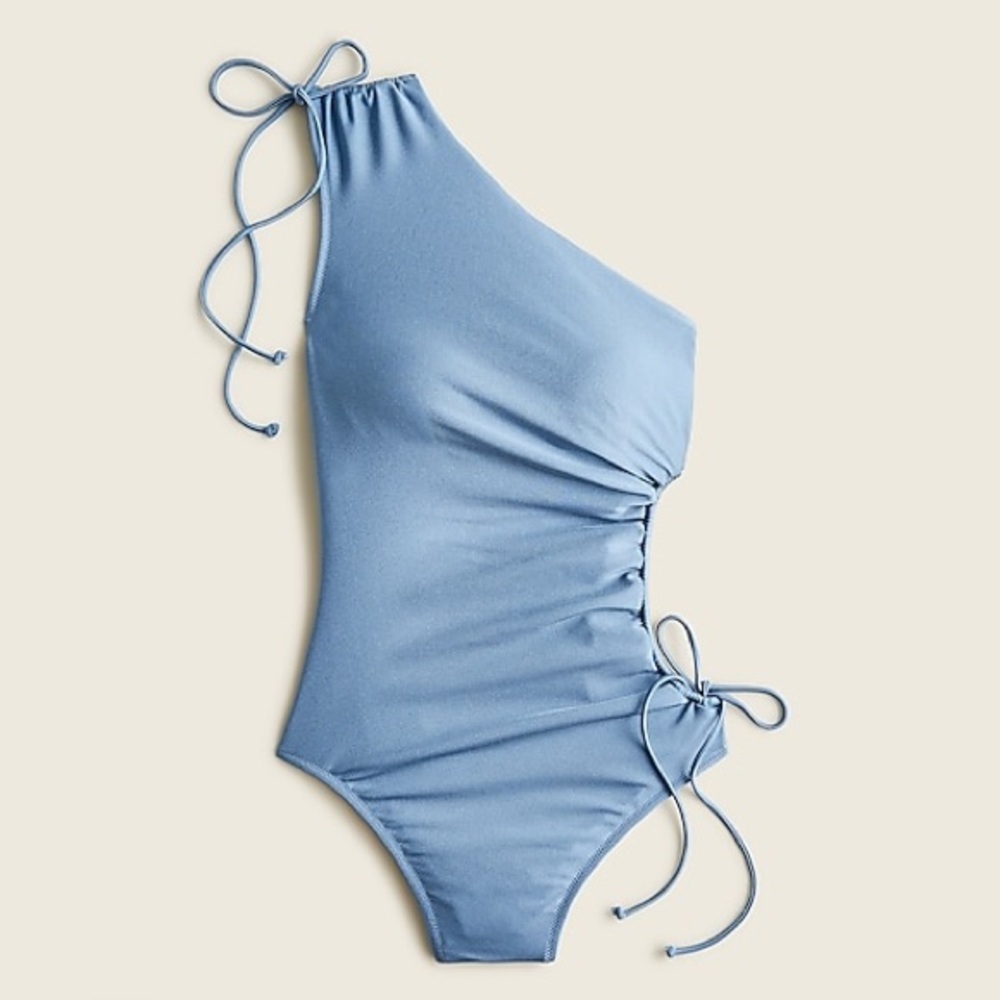 NWT J Crew Shiny side cut-out one piece, size 8